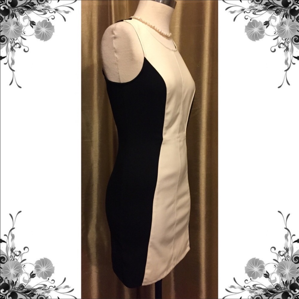 Wht/Blk fitted dress - Picture 2 of 4